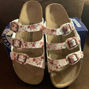NIB Birkenstock Sandals - Flowers Millefleur Red
